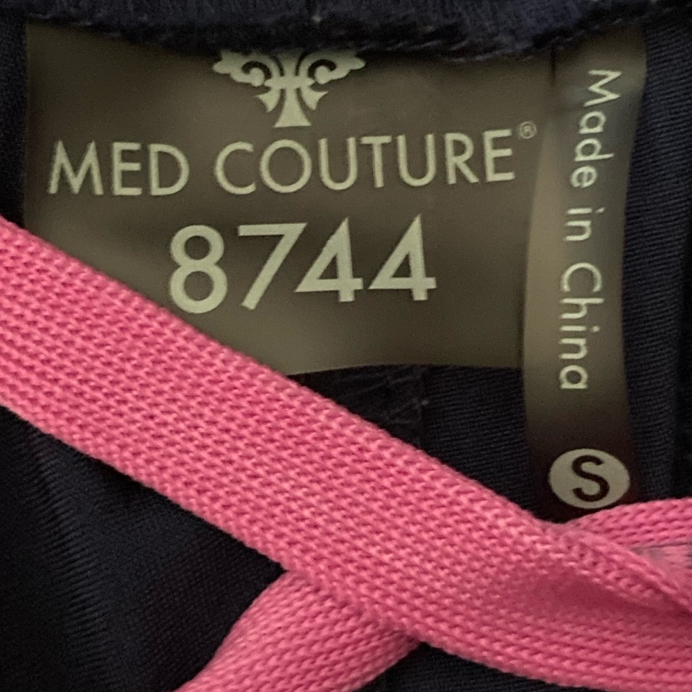 Med Couture Flare Navy Scrub Pants - Picture 4 of 6